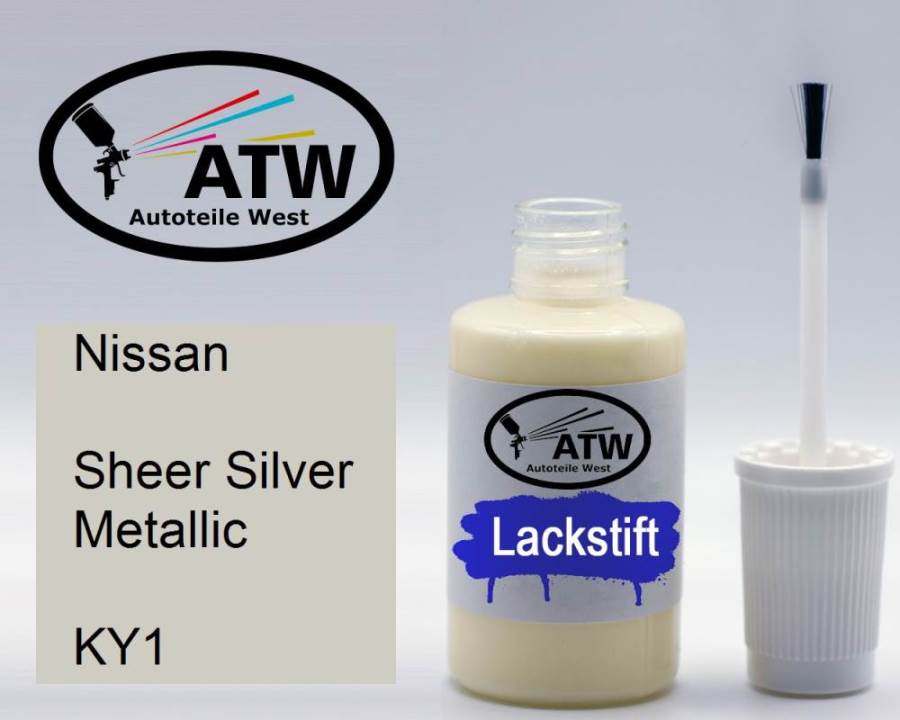 Nissan, Sheer Silver Metallic, KY1: 20ml Lackstift, von ATW Autoteile West.